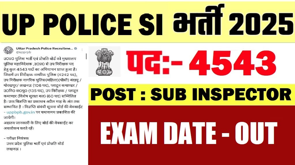 UP Police Sub Inspector SI Exam Date 2025